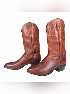 Lucchese Men's Brown Leather Western Cowboy Boots Beautiful Patina